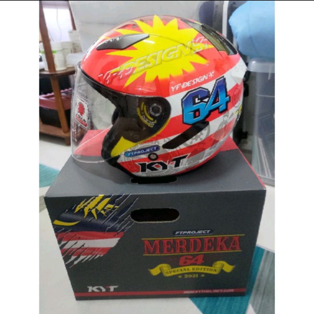 Helmet KYT Merdeka 64 Edition(Year 2021), Auto Accessories on Carousell