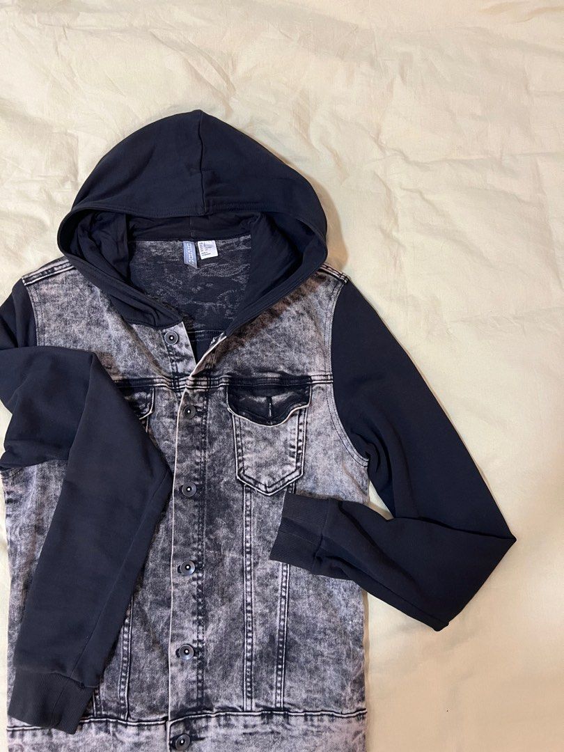 Jean jacket hoodie mens h&m hot sale