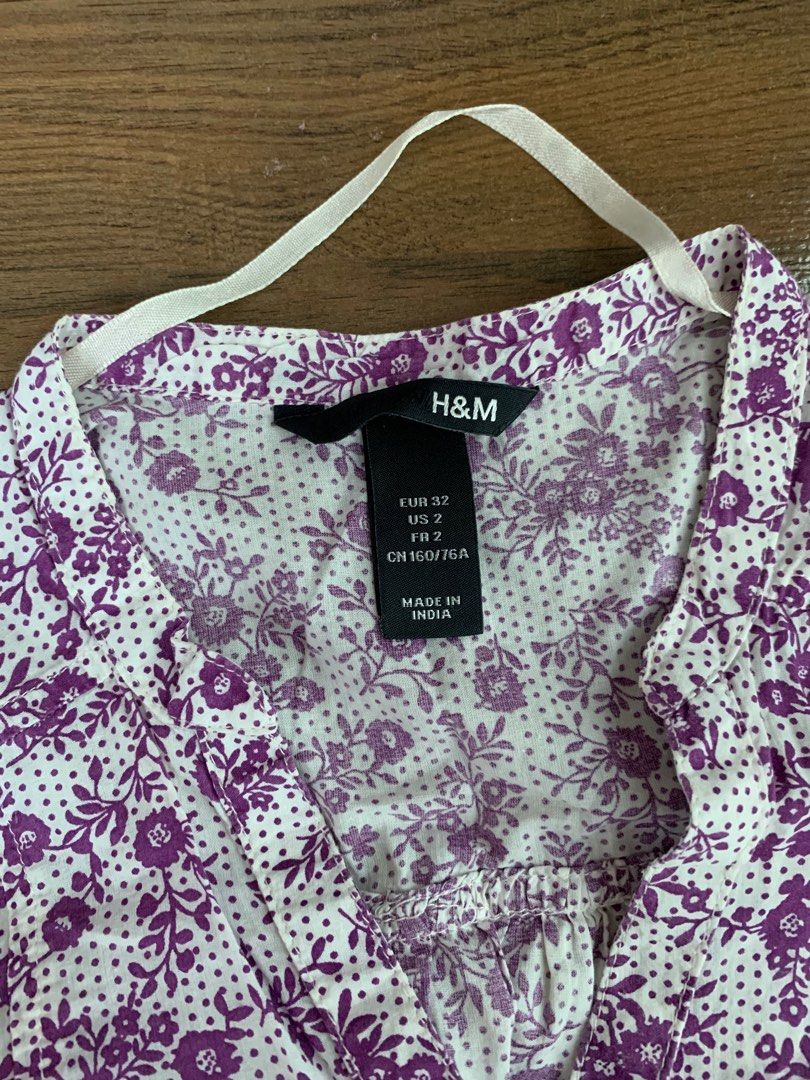 H M Floral Blouse Top Women s Fashion Tops Blouses on Carousell