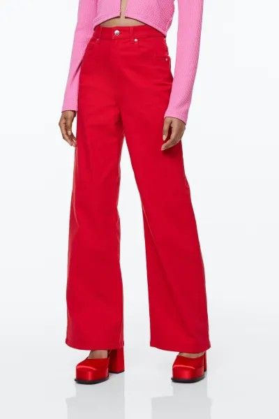 H&m on sale red trousers