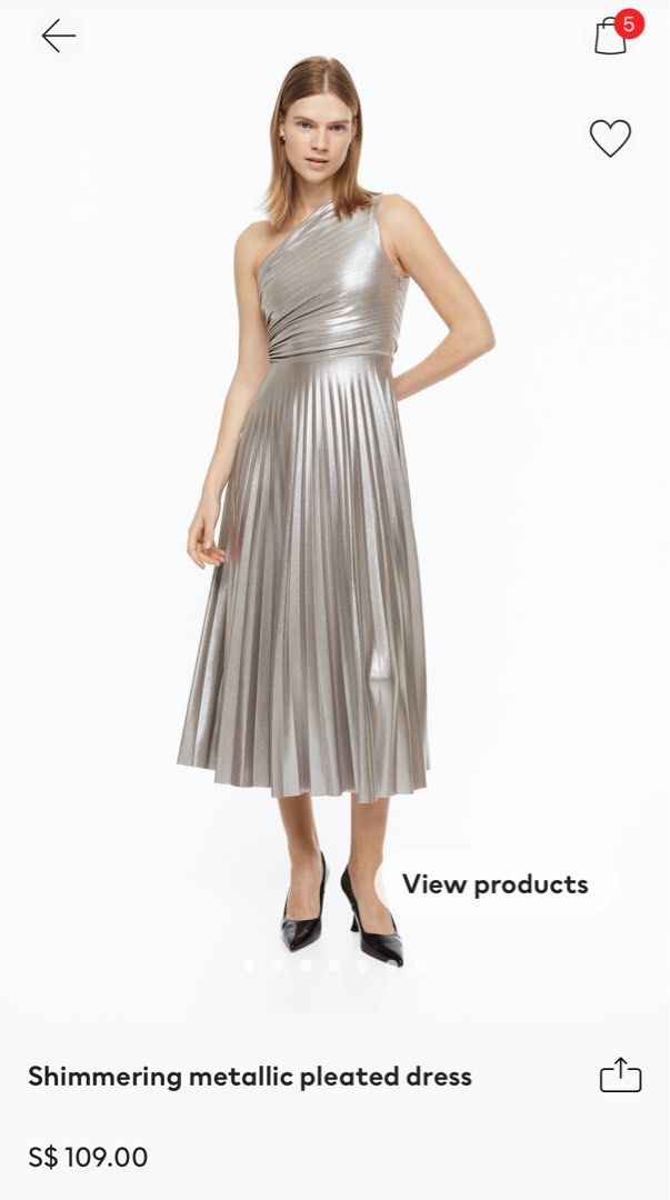 H&m shimmering metallic online dress