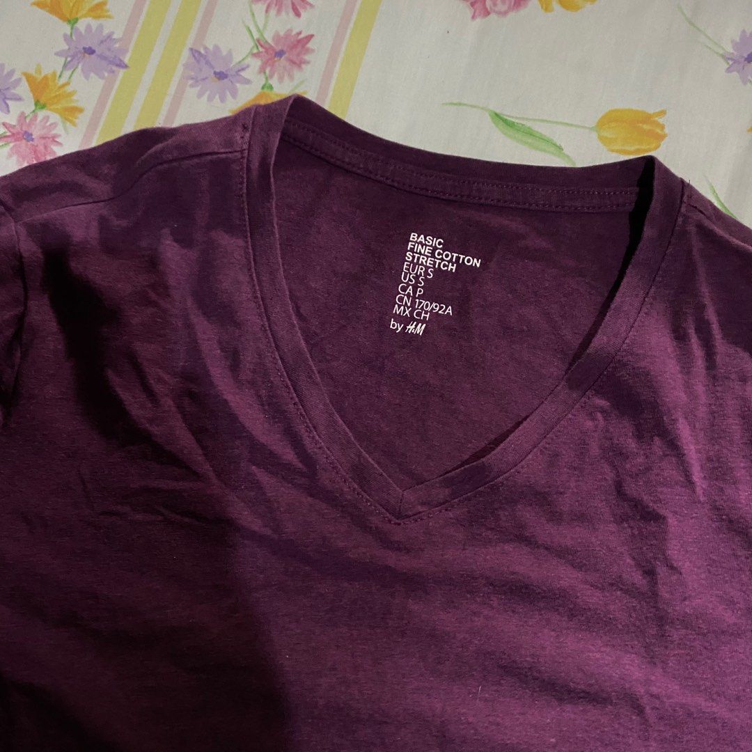 H&m basic fine cotton stretch v neck hot sale