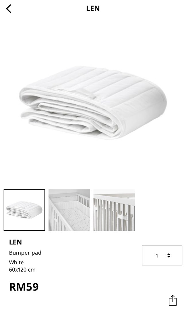Ikea Bumper Pad & Fitted Sheets, Babies & Kids, Baby Nursery & Kids