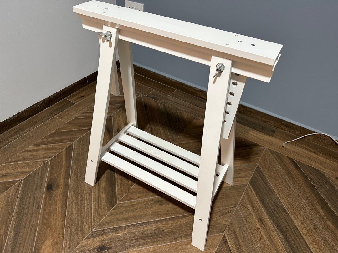 IKEA Mittback height adjustable table leg system (White solid wood