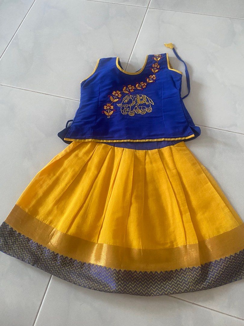 Pattu Pavadai | Langa Blouse South Indian Dress For Kids #18402 | Buy Kids  Pattu Pavada Online