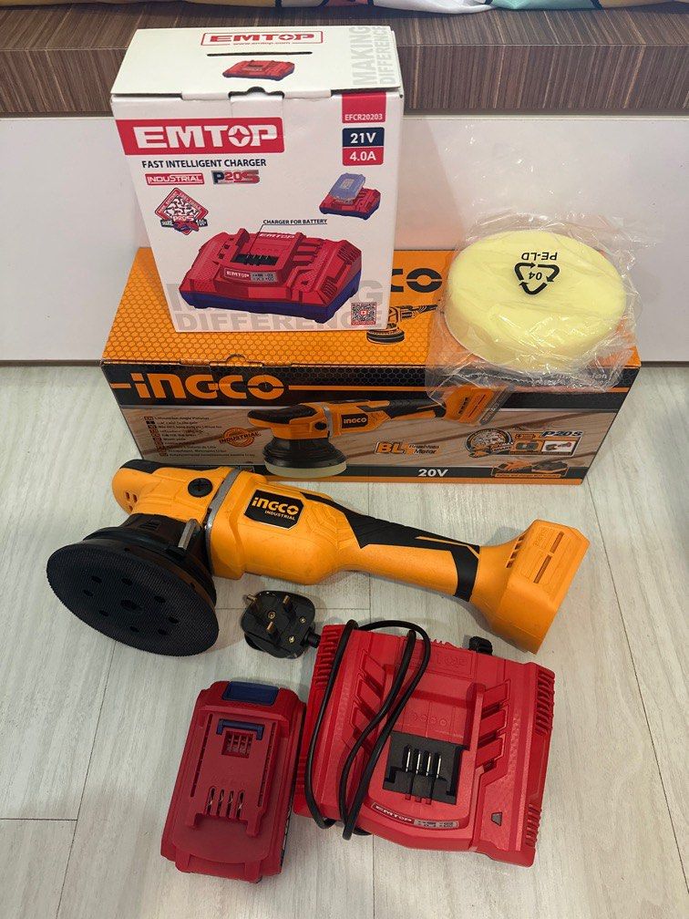 Ingco Cordless Polisher + Battery Set, Car Accessories, Accessories on ...