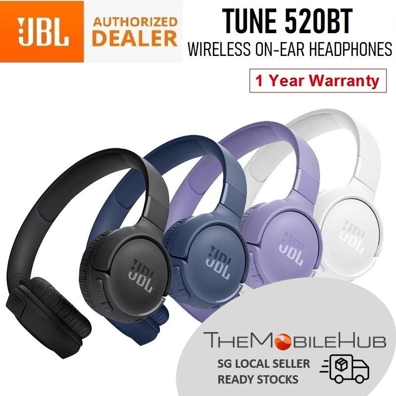JBL Tune 520BT Wireless On Ear Headphones with Mic, Pure Bass