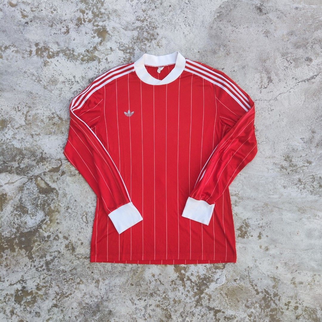 Jersey Adidas Vintage by Ventex 70s Red White Fesyen Pria Pakaian Atasan di Carousell
