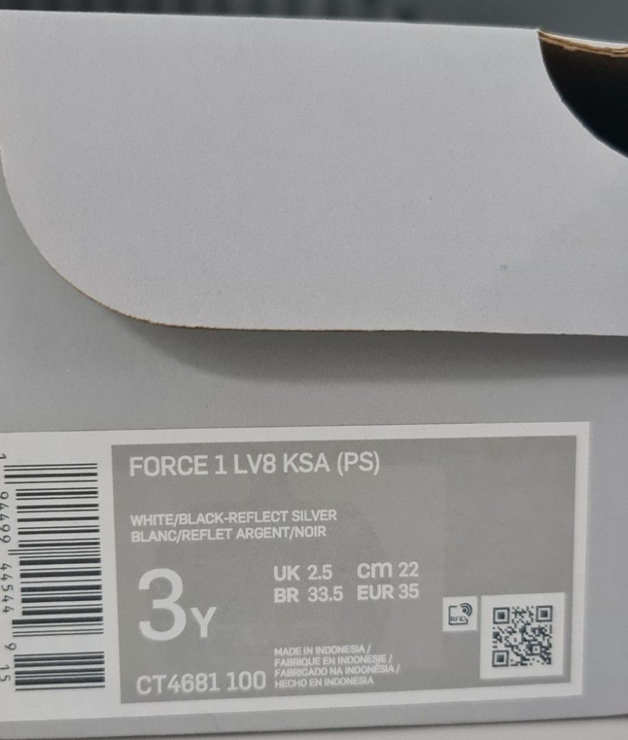 (PS) Nike Force 1 LV8 Ksa 'White Reflect Silver' CT4681-100