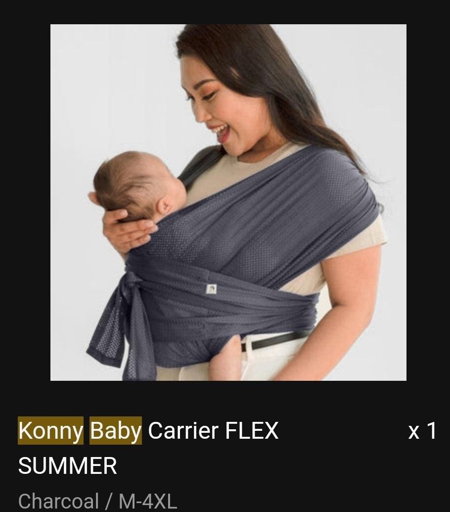 Konny Flex Summer Baby Carrier, Babies & Kids, Going Out, Carriers