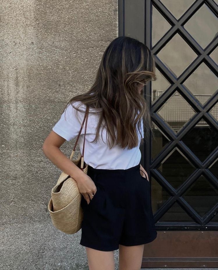 ladies black structured basic highwaisted shorts, Women's Fashion