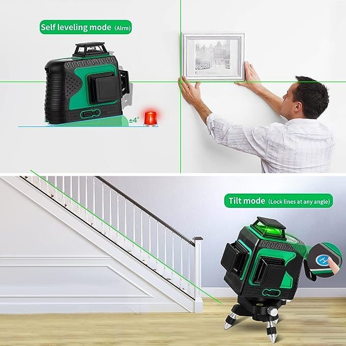 Laser Level Careslong 3 x 360 Green Laser Level Self Balancing