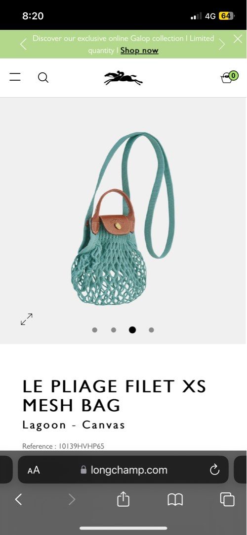 Le Pliage Filet XS Mesh bag Lagoon - Canvas (10139HVHP65