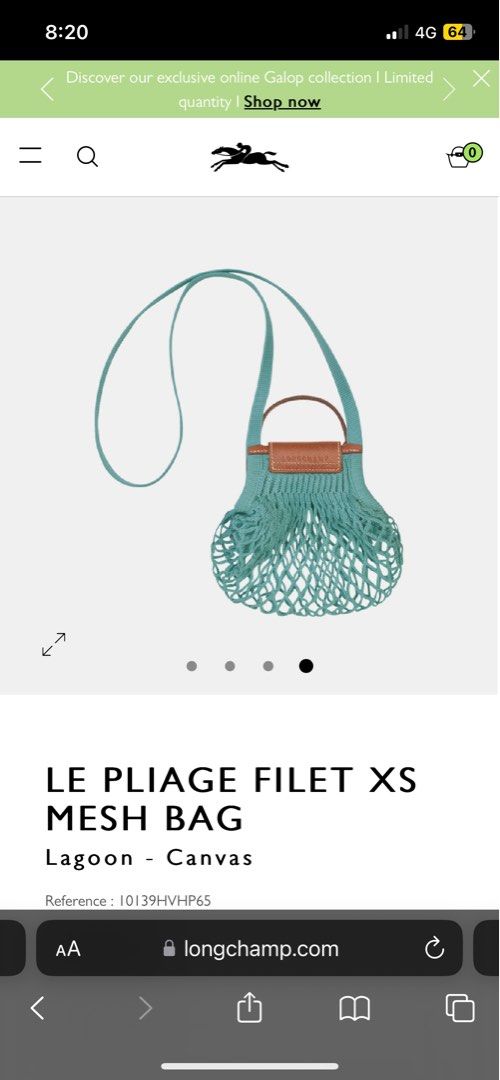 Le Pliage Filet XS Mesh bag Lagoon - Canvas (10139HVHP65)