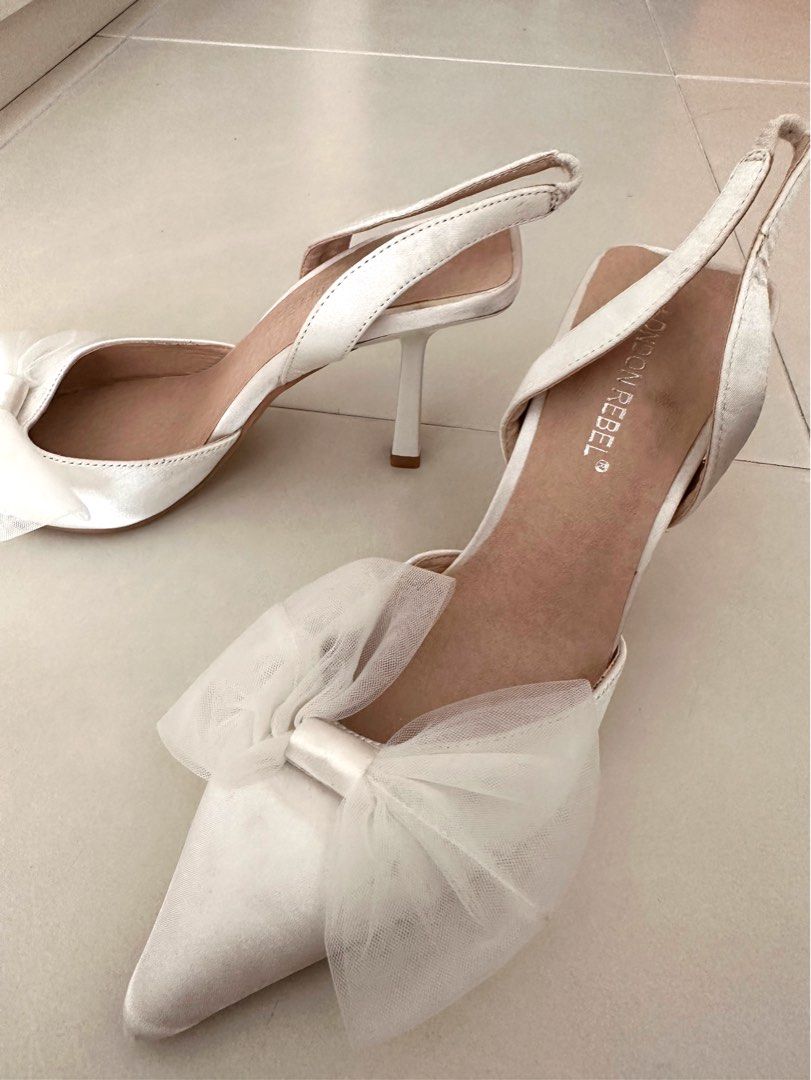 London Rebel Bridal Slingback Heels