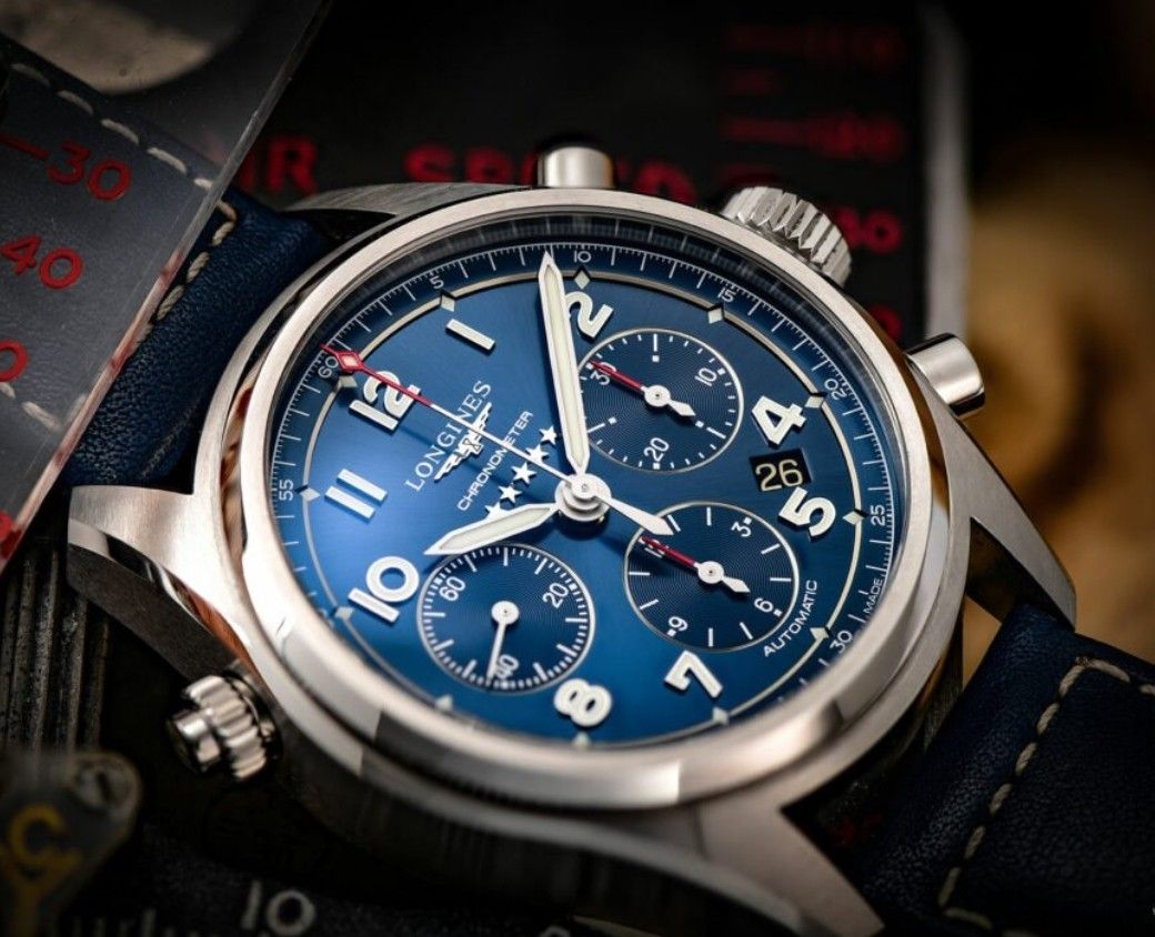 Longines spirit chronograph discount blue