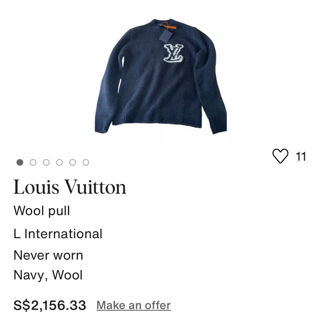 Louis Vuitton Logo Intarsia Red Cashmere Jumper For Sale at 1stDibs
