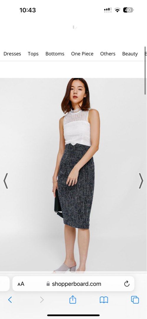 Love Bonito Tahitia Tweed High Waist Skirt, Women's Fashion