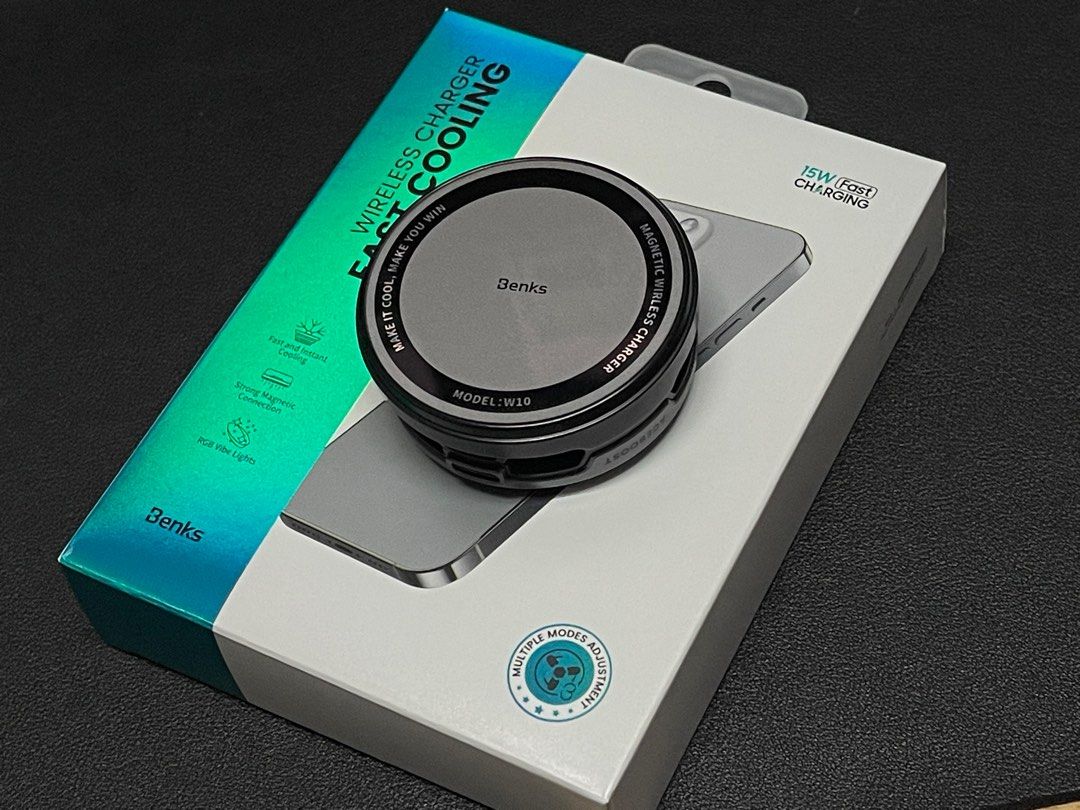 Benks Cooling Wireless Charger - Magnetic Fan Cooler Apple iPhone 