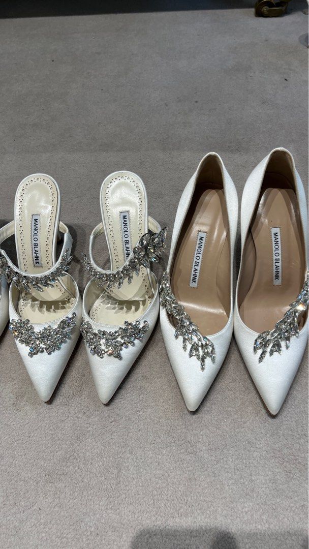 Manolo white shoes sale