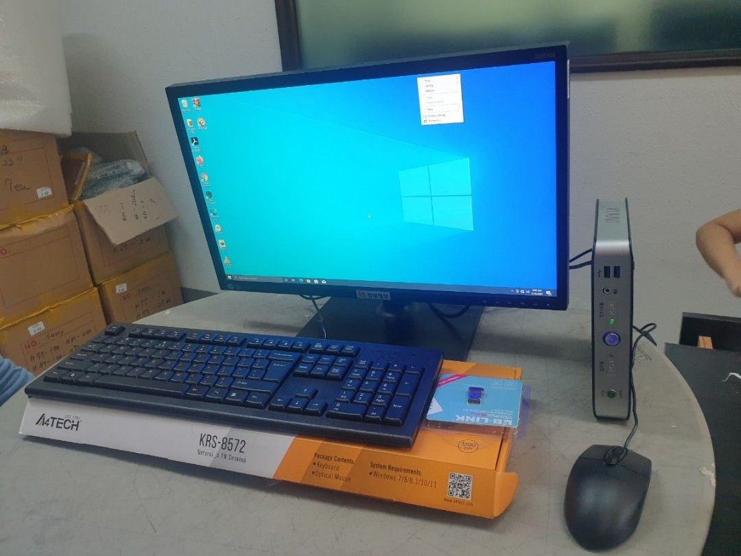 Mini PC set with 24 "monitors (Category: Laptops & Notebooks) located in Caloocan City. Submitted by mparkwayc17584 (Listing ID 1252850149, Image 2). Description: Mini PC Set for the compact place with 24 inch monitors for Home, office and shop counter, best for multimedia play platform (yot tube, facebook etc) Intel celeron 6th gen 8gb ram , 120gb ssd 24inch monitor Kb brand keyboard.mouse Wifi dongle Charger,vga cable.