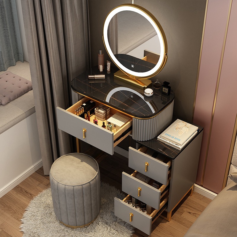 Modern fashion Dressing TablePaint Coating leg With Side Table&LED ...