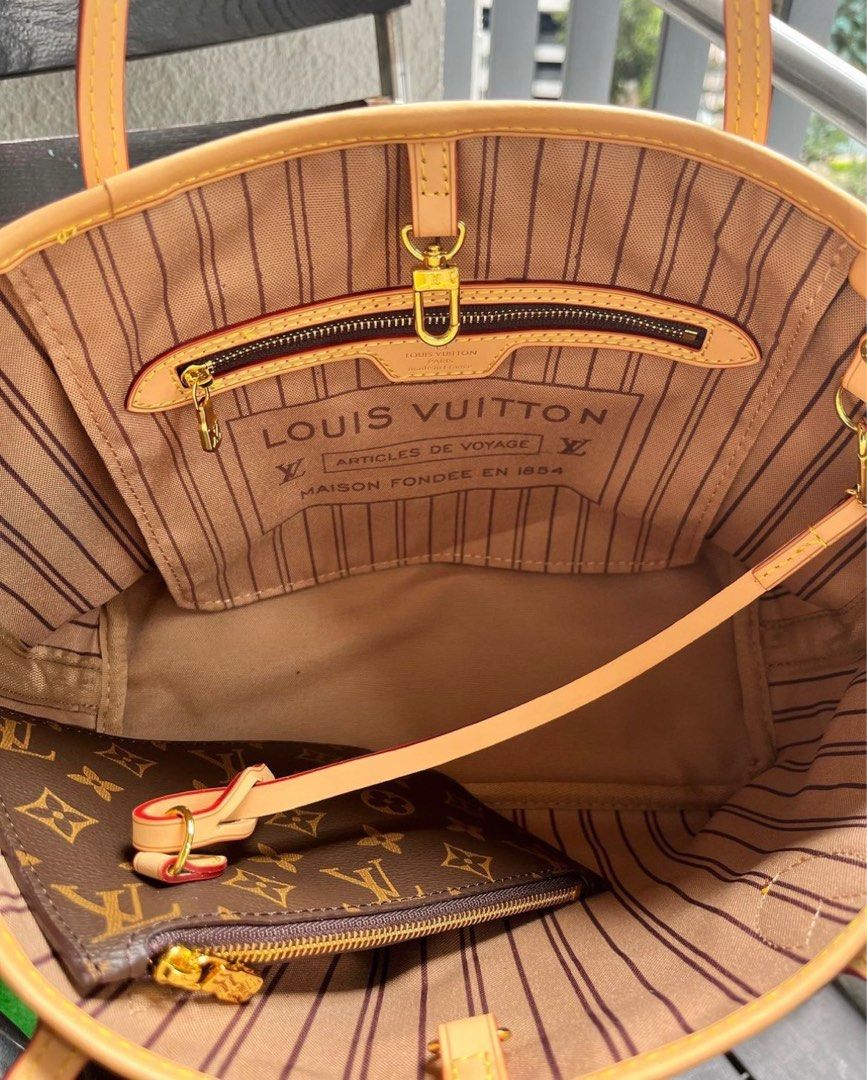 NEVER WORN Louis Vuitton Damier Ebene Neverfull PM with Pochette