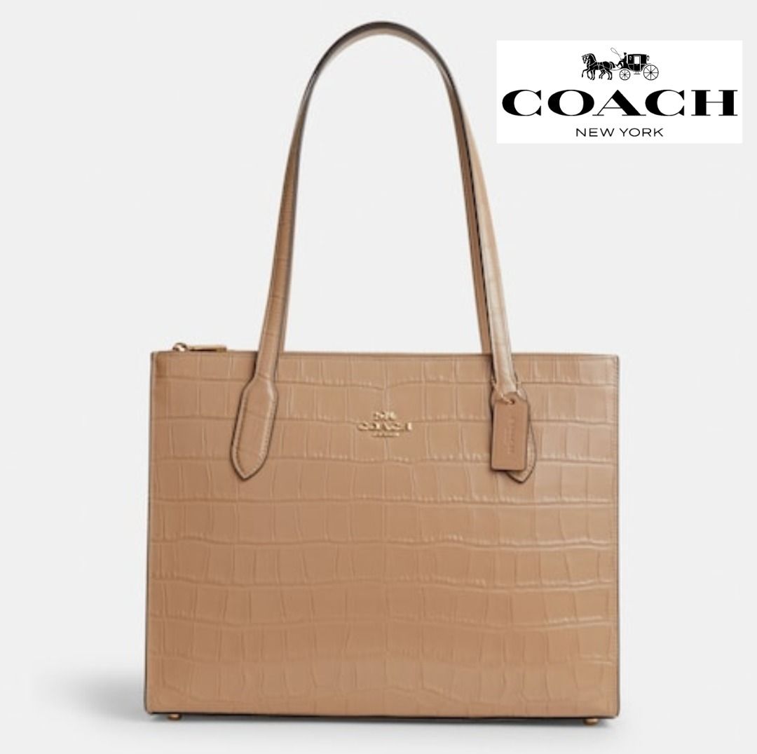 New Coach Original Brown Crocodile embossed Collection Nina