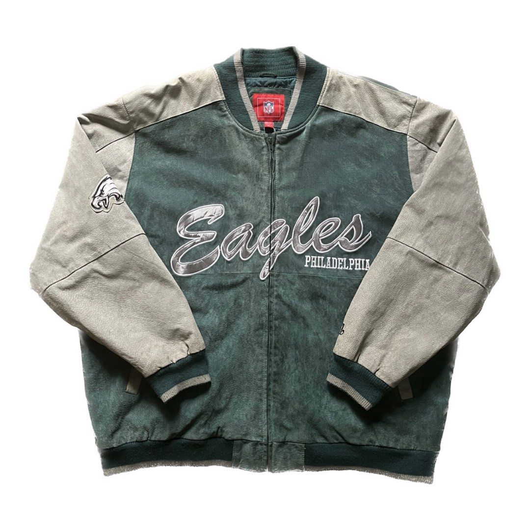 90's Philadelphia Eagles Starter Leather Varsity Bomber NFL Jacket