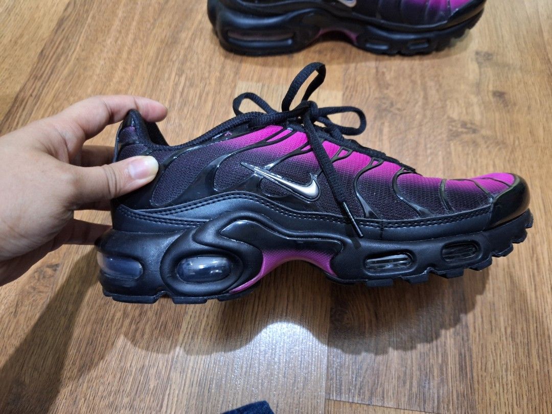 Pink and blue store camo air max plus