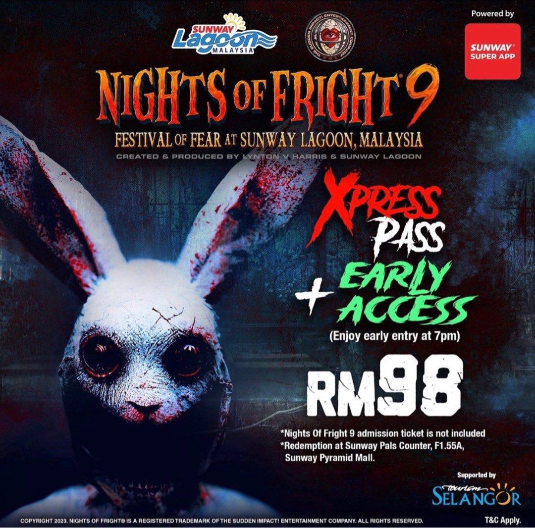 NEGOTIABLE 1 TICKET NOF9 Express Lane Ticket (Night Of Fright