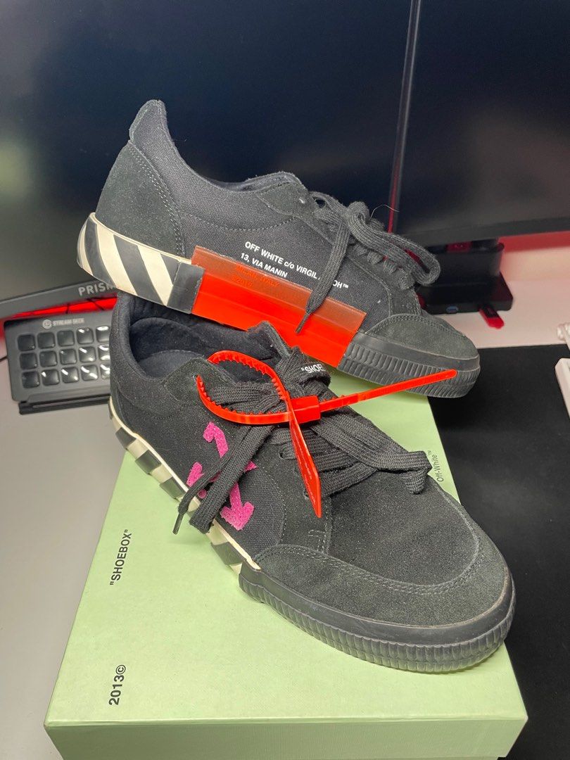 Off White Low Vulcanized Black Fuchsia