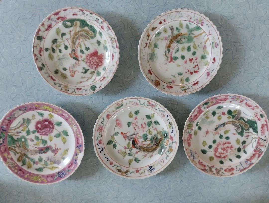 Peranakan plates, Hobbies & Toys, Memorabilia & Collectibles, Vintage