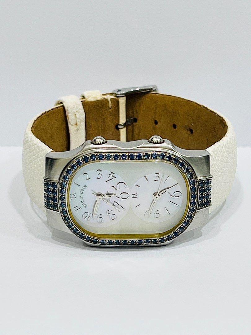 Philip Stein Signature Large Natural Blue Sapphire Dual Time Watch W0785