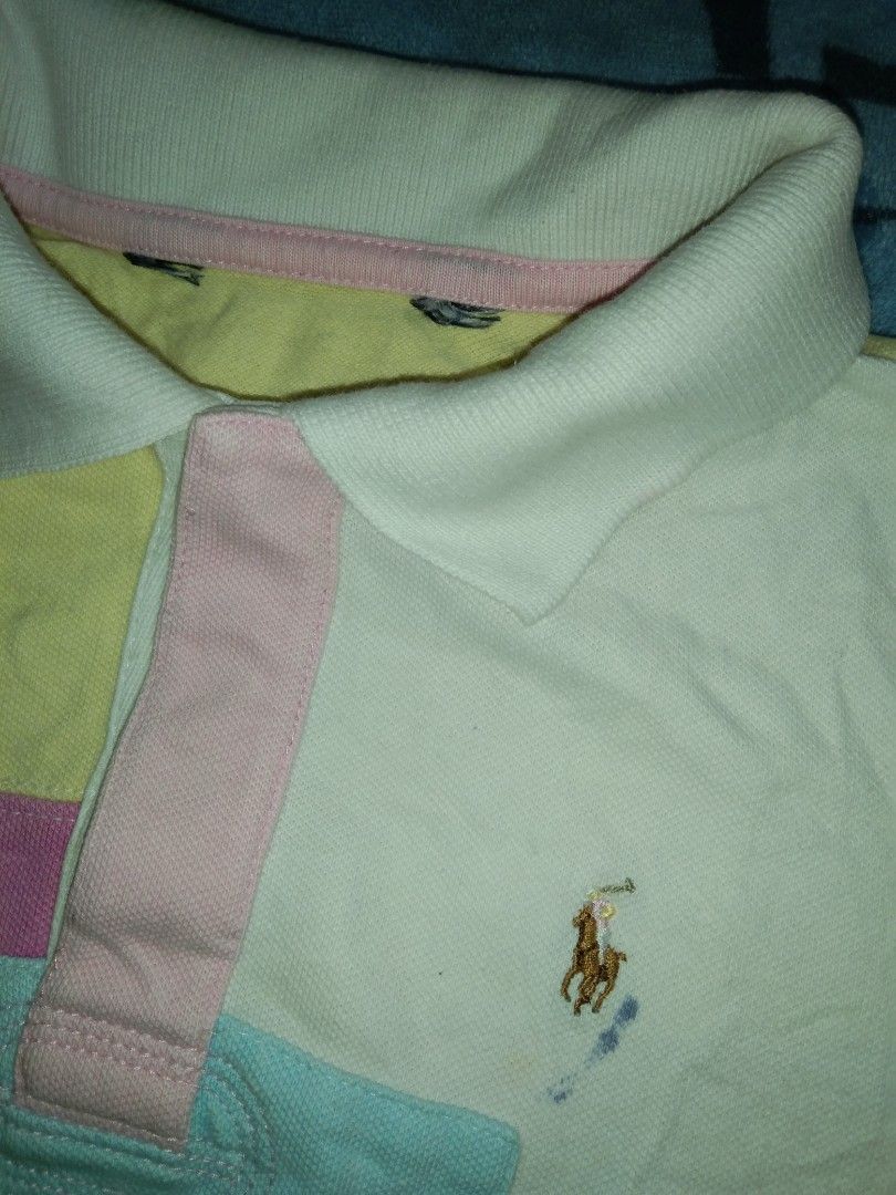 Patchwork cotton mesh top polo