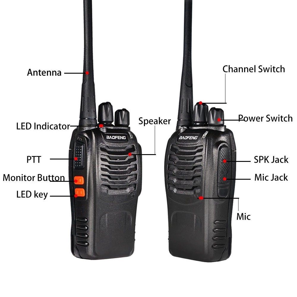 Pack Baofeng UV-5R  Plus Ham Radio Handheld, Dual Band Two Way Radio Rechargeable Long Range Walkie Talkies, with Earpiece ＆ Programming Cable (Bla - 2