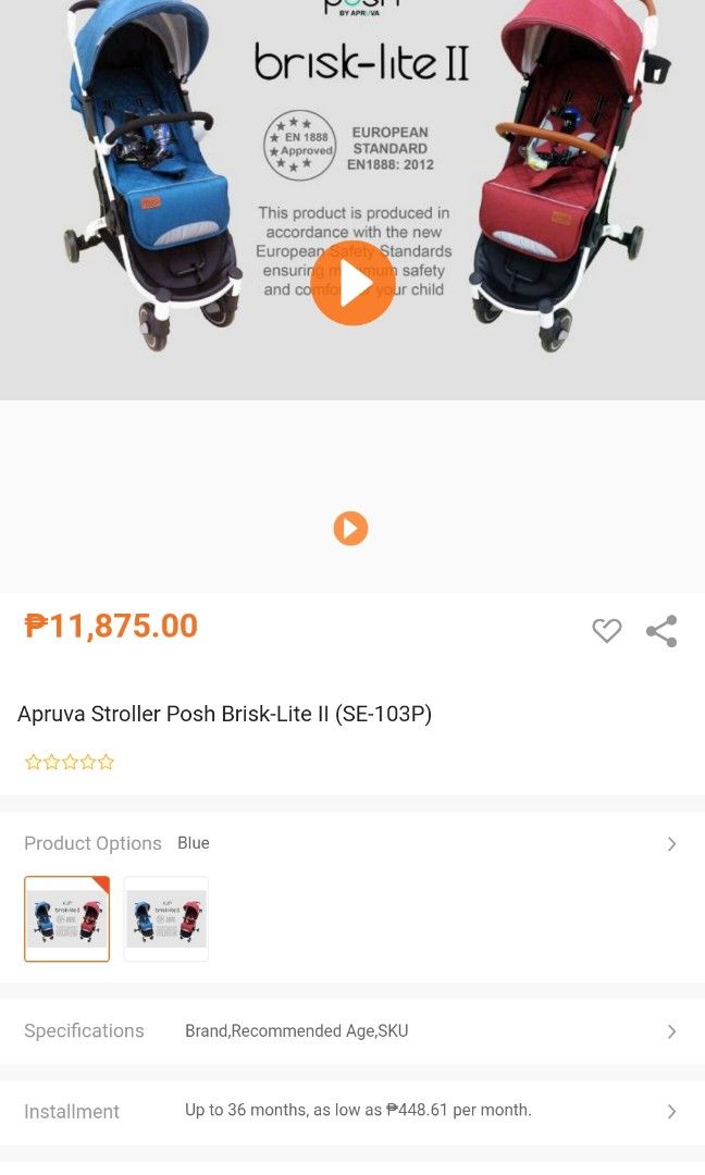 Posh by Apruva Brisk Lite II stroller Babies Kids Going Out