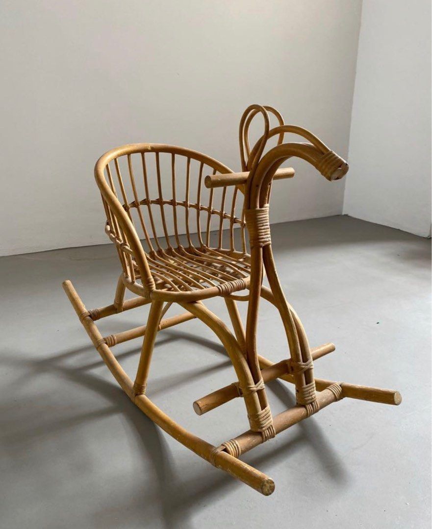 Rattan Rocking Chair, Babies & Kids, Infant Playtime on Carousell