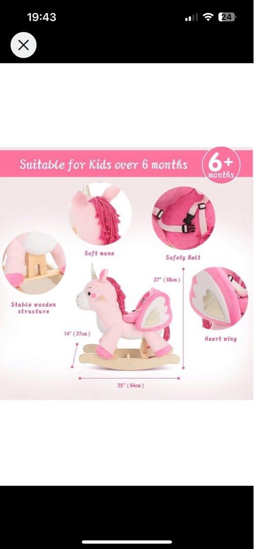 Labebe unicorn rocking horse deals