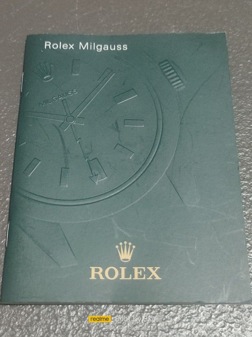 Rolex Milgauss booklet year 2008 (Category: Luxury Watches) located in Quezon City. Submitted by sky_sale (Listing ID 1252891076, Image 1). Description: AUTHENTIC Rolex Milgauss booklet manual year 2008.