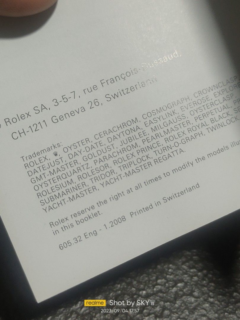 Rolex Milgauss booklet year 2008 (Category: Luxury Watches) located in Quezon City. Submitted by sky_sale (Listing ID 1252891076, Image 2). Description: AUTHENTIC Rolex Milgauss booklet manual year 2008.