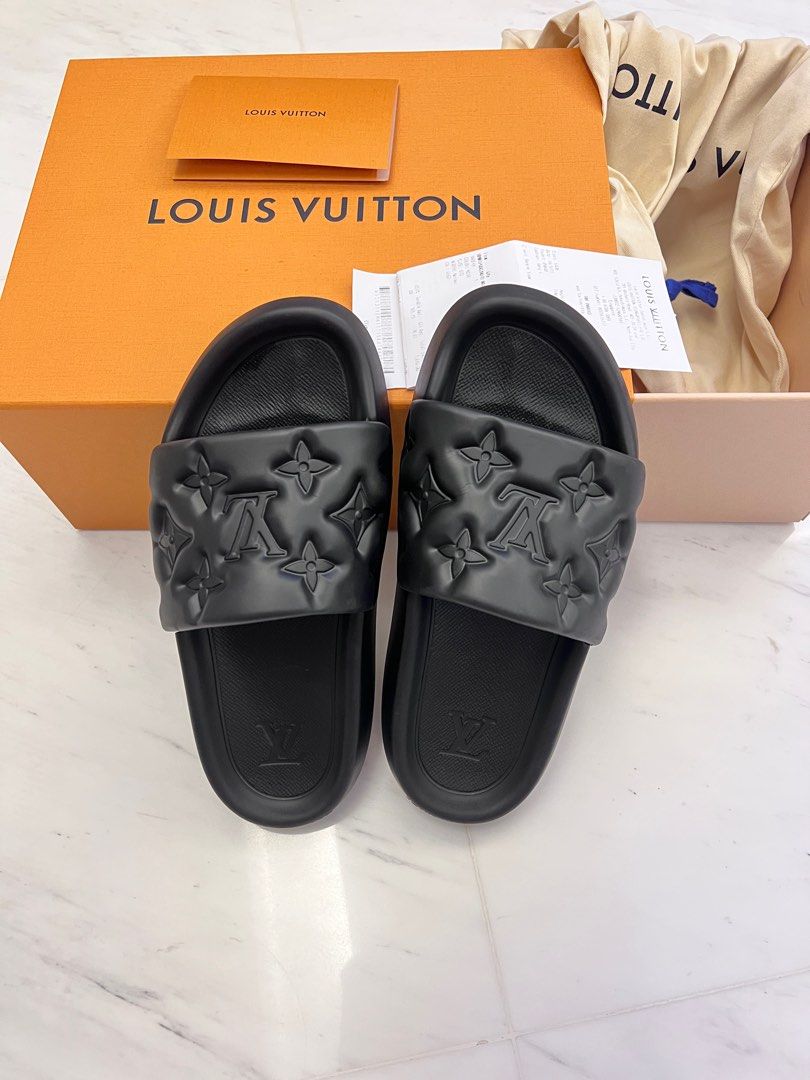 Louis Vuitton Mens Sandals, Black, 9