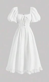 SHEIN- White lace dress, Women's Fashion, Muslimah Fashion, Dresses on  Carousell
