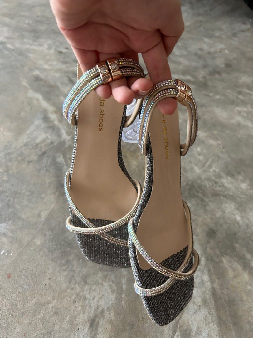 Silver Sparkle Diamond Heels