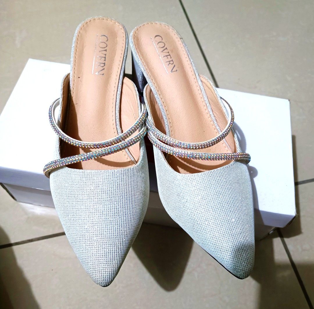 Womens silver top flats for wedding