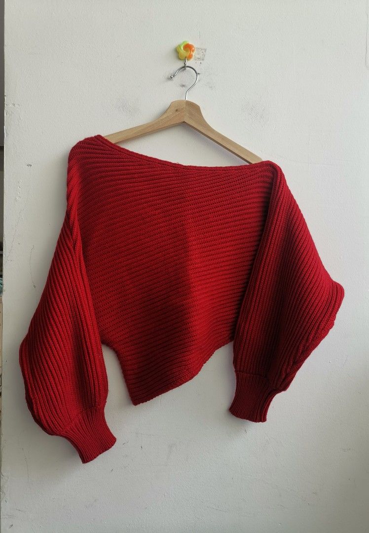 SNIDEL Women Fashion Long Sleeve Single Cold Shoulder Sweater