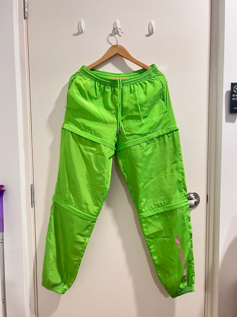 Neon green windbreaker pants sale