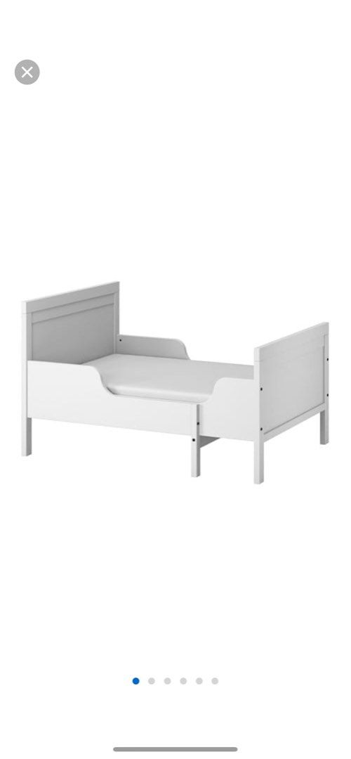 SUNDVIK Ext bed frame with slatted bed base Grey kids bedframe Bed