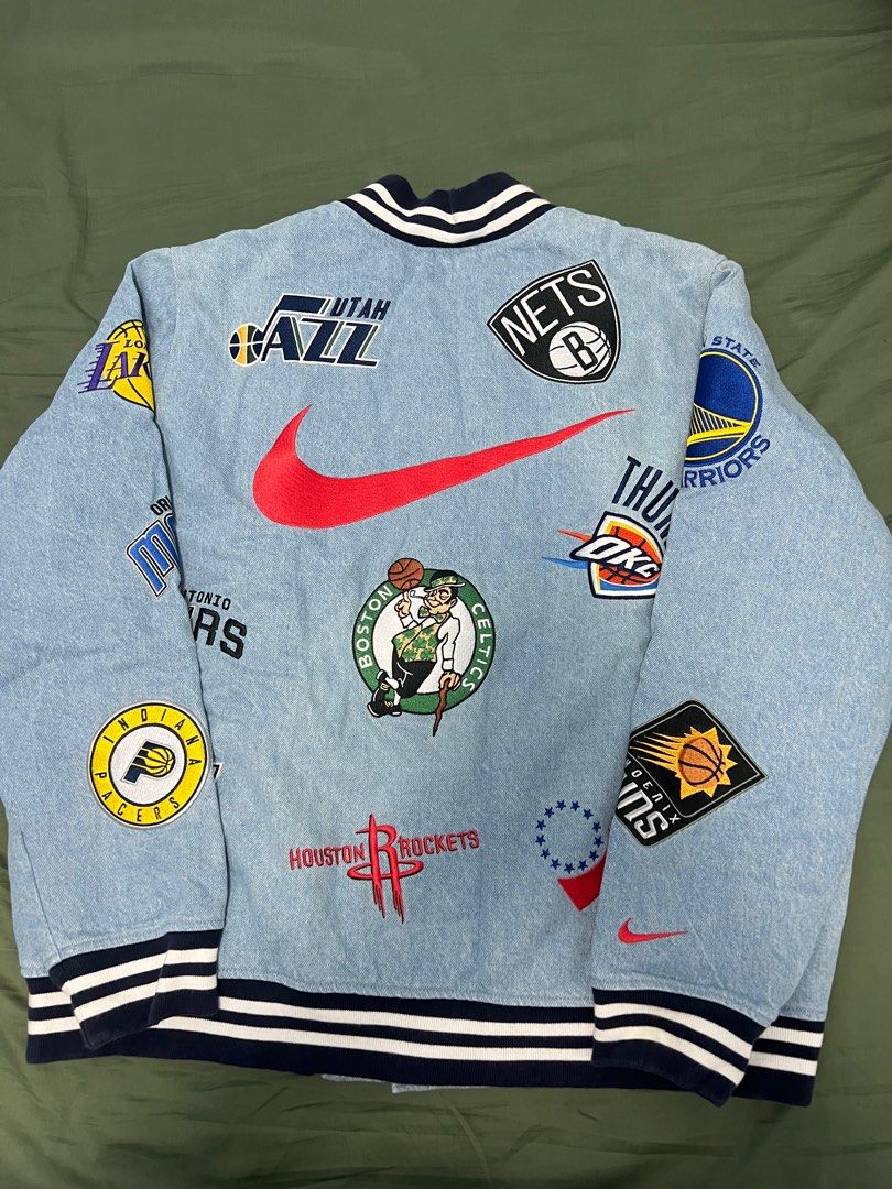 Supreme Nike/NBA Teams Warm-Up Jacket Denim XL, 名牌, 服裝- Carousell