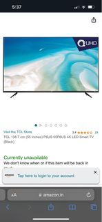 TCL 55 inch Smart TV for sale